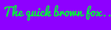 Image with Font Color 00FD34 and Background Color 8E00FF